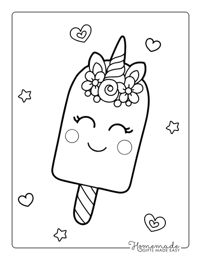 Unicorn Ice Cream Coloring Page Graphic by geometricspacestudio · Creative  Fabrica