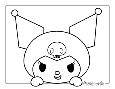 Kuromi Coloring Pages Cute Kuromi Head Outline