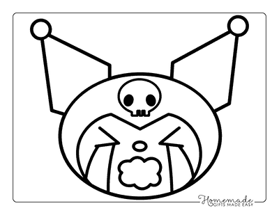 Kuromi Coloring Pages Cute Kuromi Head Outline Crying
