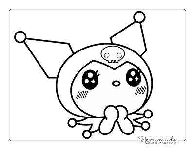 Kuromi Coloring Pages Kawaii Kuromi Head Outline