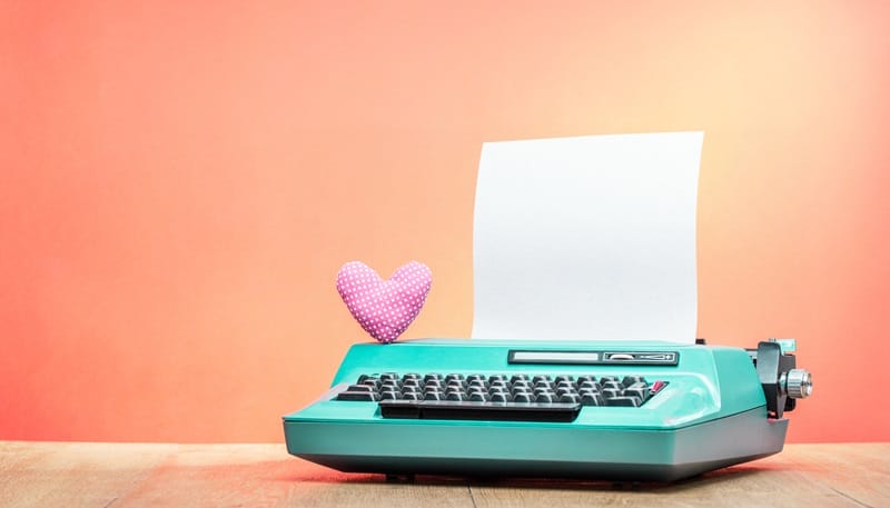 love poems for wife mint green typewriter with heart