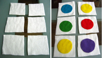 making soft blocks felt circles