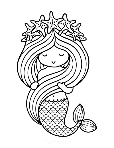 detailed mermaid coloring pages for kids