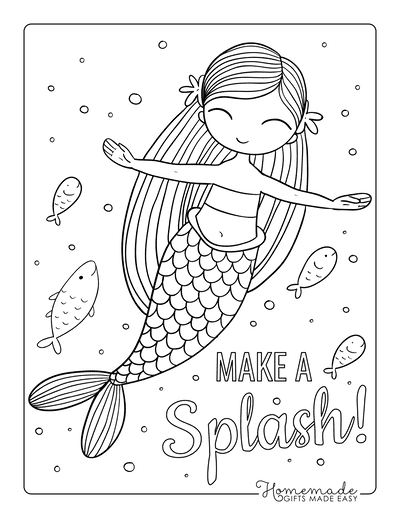 drawings of mermaids for kids with color