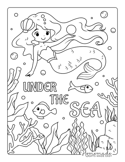 Cute Printable Mermaid Coloring Pages