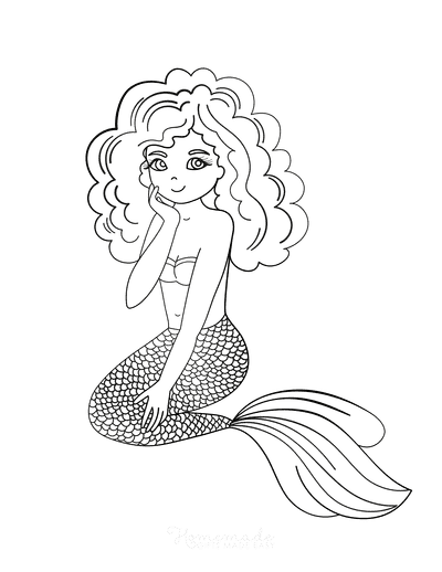 cute mermaid coloring pages
