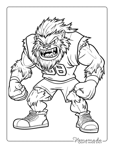 Monster Coloring Pages Athlete Monster