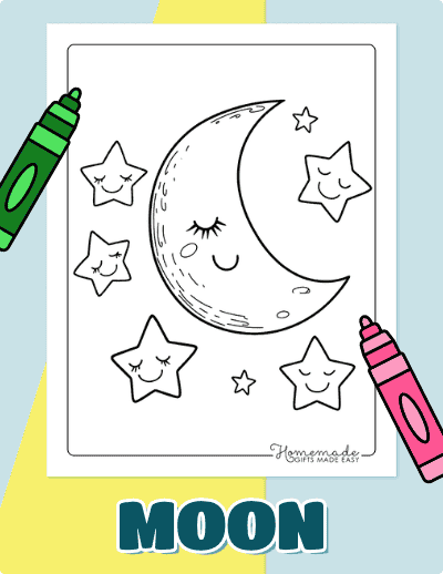 Moon Coloring Pages