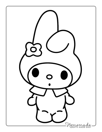 My Melody Coloring Pages Cute My Melody Drawing My Melody Curious