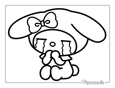 My Melody Coloring Pages Kawaii Cute My Melody Drawing My Melody Crying