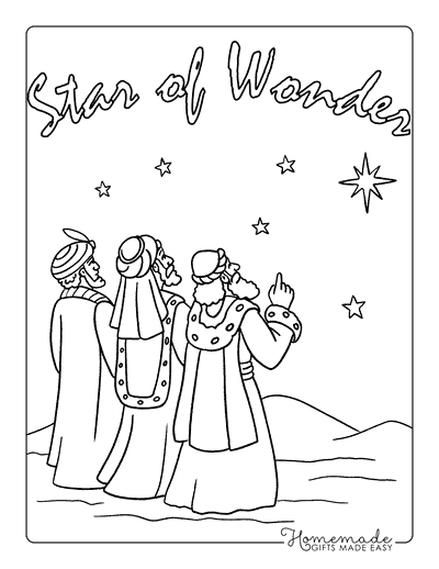 Nativity Coloring Pages Wise Men Star of Wonder