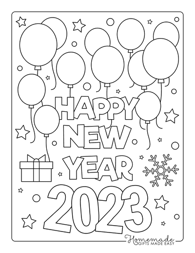 Free Printable New Year Coloring Pages For 2023