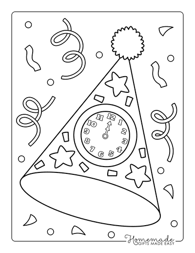 new years coloring page