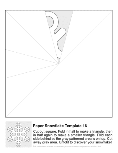 Paper Snowflake Pattern Template 16