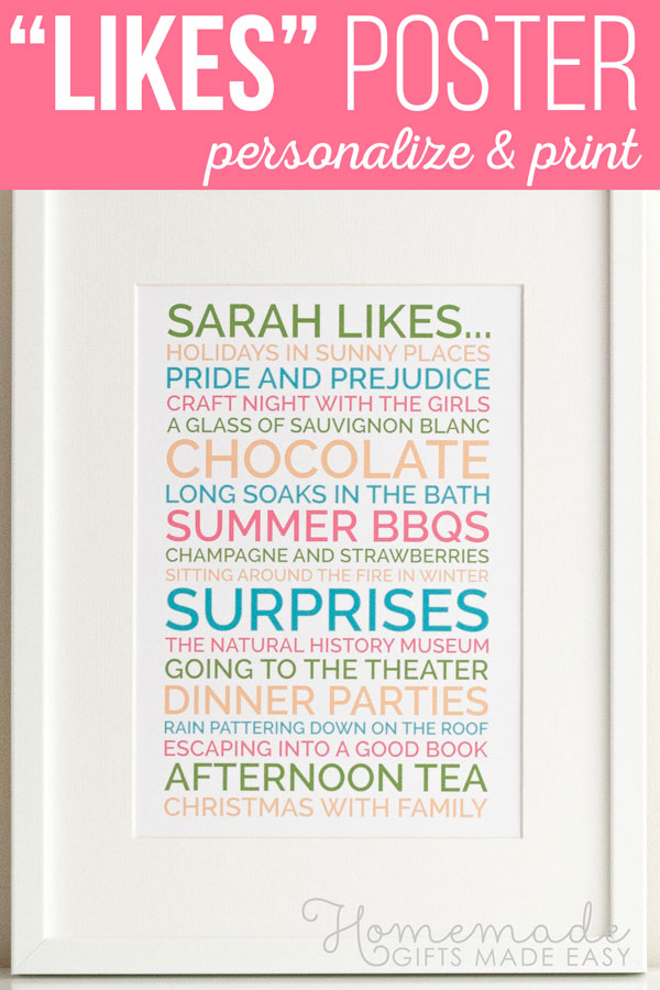 Personalised Likes Poster Generator - Create Posters to Download and Print