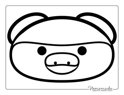 Pig Coloring Pages Easy Cute Baby Pig Head Template