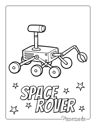 Planet Coloring Pages Space Rover Stars