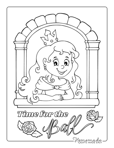 Princess Coloring Pages Tower Window