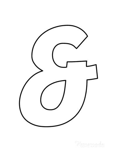 Printable Alphabet Letters Cartoon Symbol Ampersand