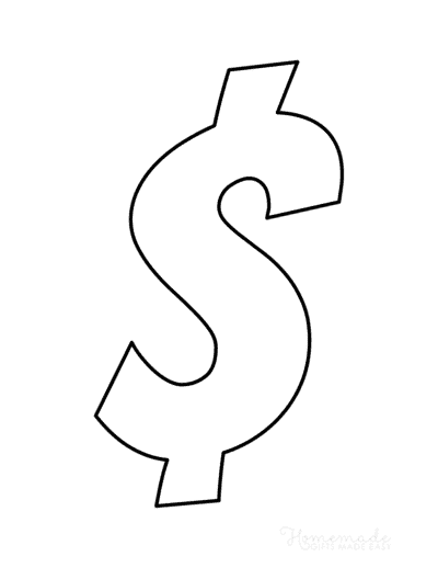Printable Alphabet Letters Cartoon Symbol Dollar