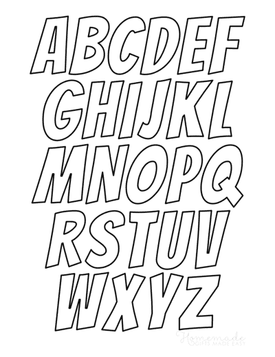 printable alphabet letters cartoon alphabet uppercase