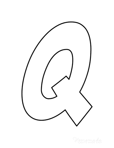 Printable Alphabet Letters Cartoon Uppercase Q
