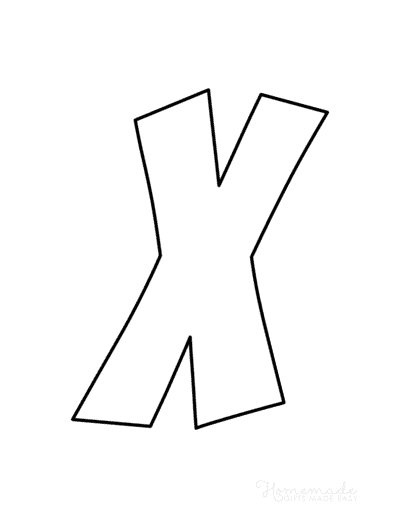 Printable Alphabet Letters Cartoon Uppercase X