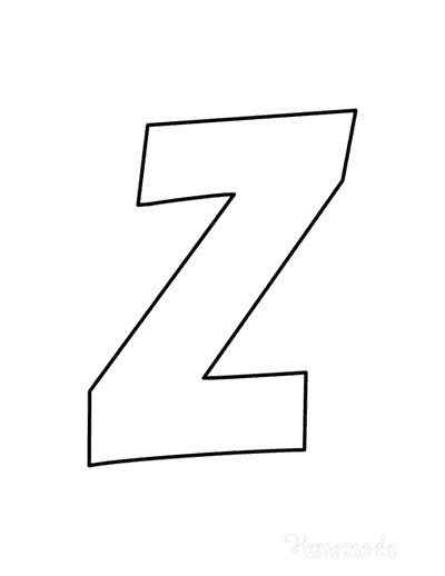 Printable Alphabet Letters Cartoon Uppercase Z