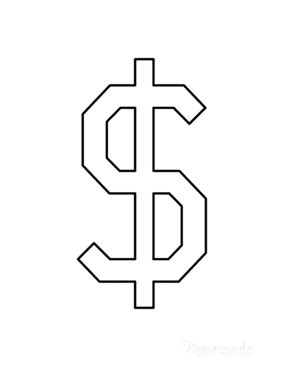 Printable Alphabet Letters College Symbols Dollar