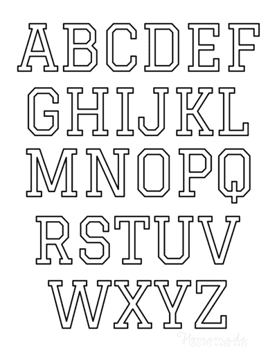 Printable Alphabet Letters College Uppercase Alphabet Small