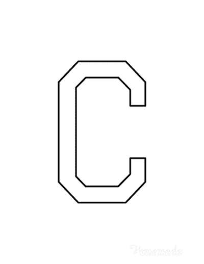 Printable Alphabet Letters College Uppercase C