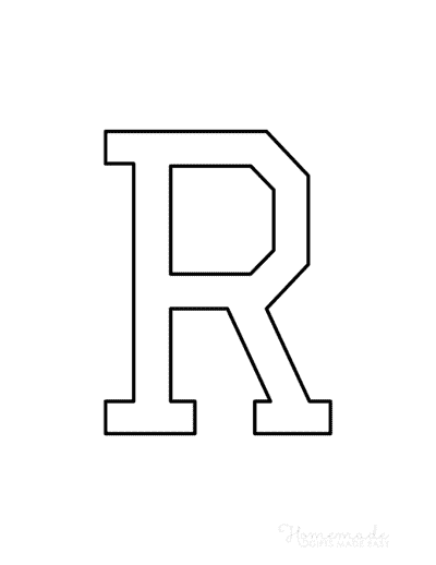Printable Alphabet Letters College Uppercase R