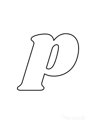 Printable Alphabet Letters Serif Lowercase P