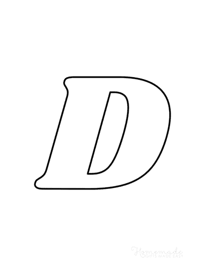 Printable Alphabet Letters Serif Uppercase D