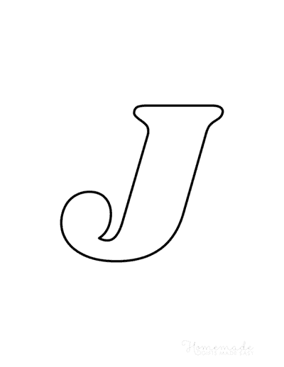 Printable Alphabet Letters Serif Uppercase J