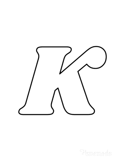 Printable Alphabet Letters Serif Uppercase K