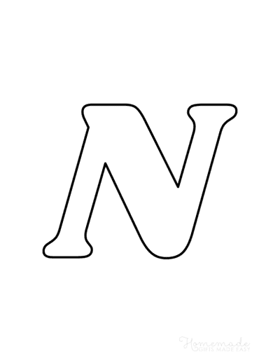 Printable Alphabet Letters Serif Uppercase N