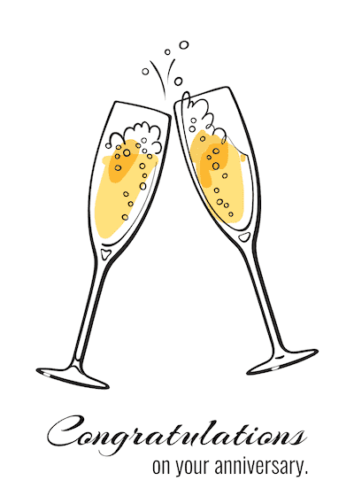 Printable Anniversary Cards Champagne Congratulations