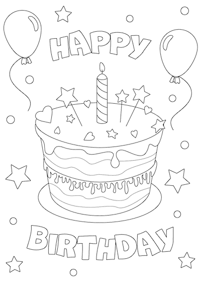 Printable Birthday Coloring Activity Pages