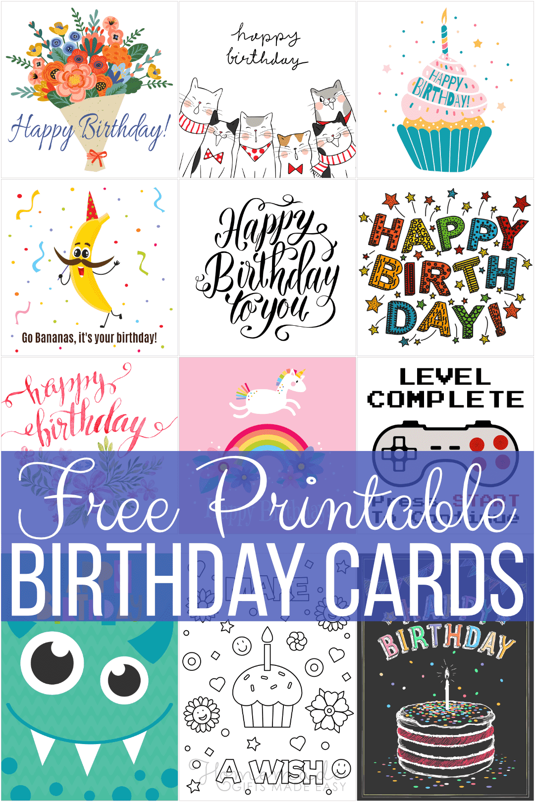 printable birthday cards montage
