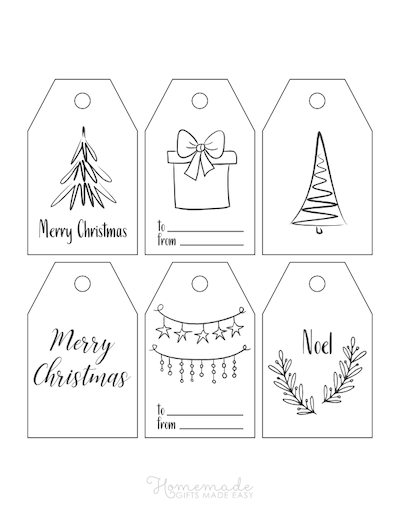 Free Printable Christmas Tags Black And White
