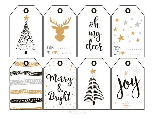 Free Printable Christmas Gift Tags: Modern + Traditional