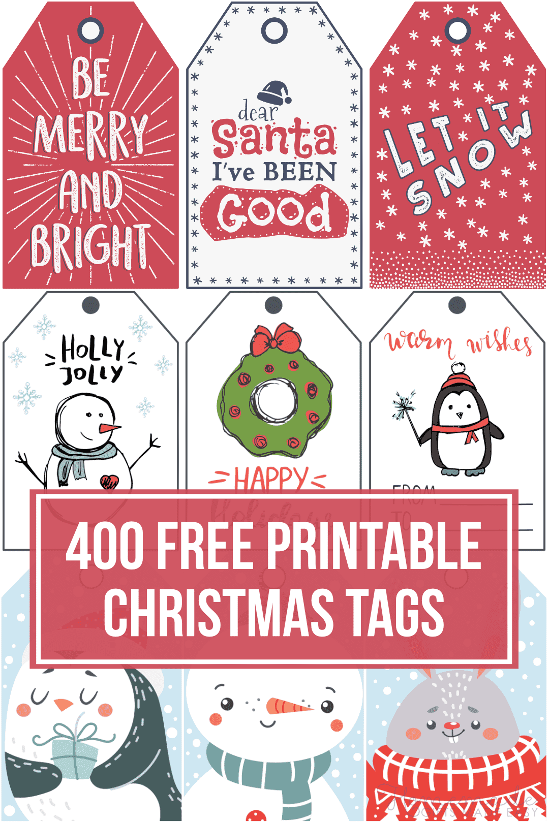 375 Free Printable Christmas Tags For Your Holiday Gifts