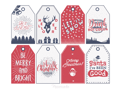 Printable Christmas Gift Tags Digital Instant Editable PDF Xmas Present  Tags Personalized Customized Holiday Gift Tags Christmas Card Santa