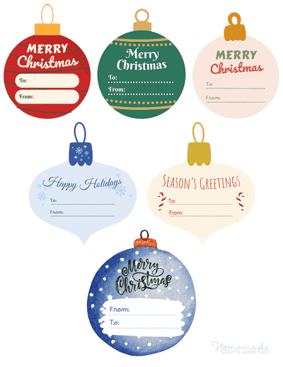 Printable Christmas Tags Vintage and Modern Christmas Ornaments