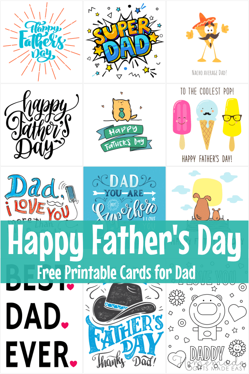 Happy Fathers Day with mustache and hat. Fathers day card for