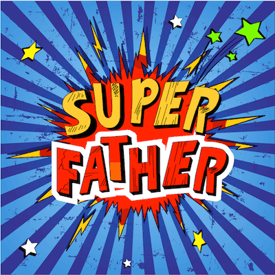 Printable Fathers Day Cards Super Father Comic