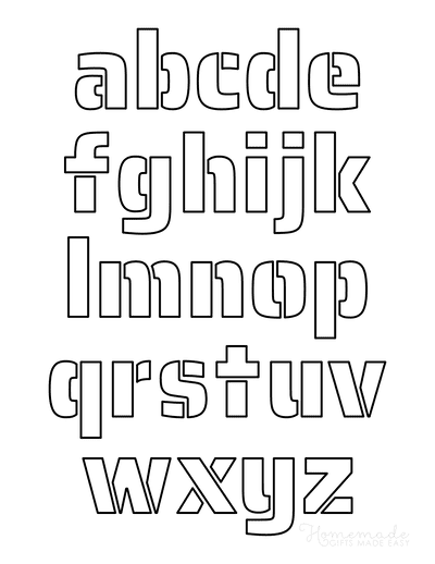 Printable Letter Stencils Block Style Lowercase Alphabet