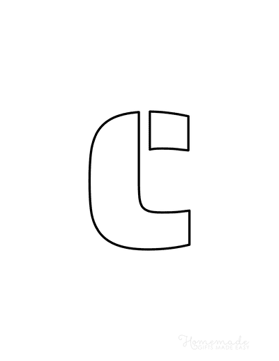 Printable Letter Stencils Block Style Lowercase C