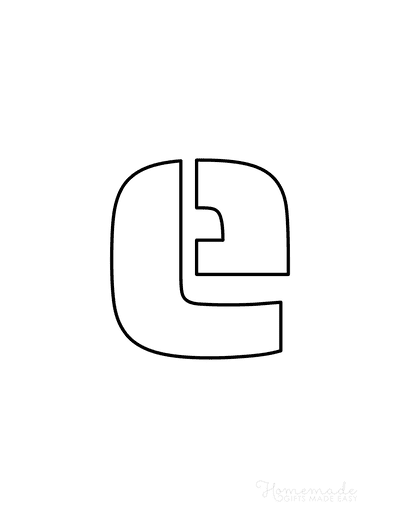 Printable Letter Stencils Block Style Lowercase E